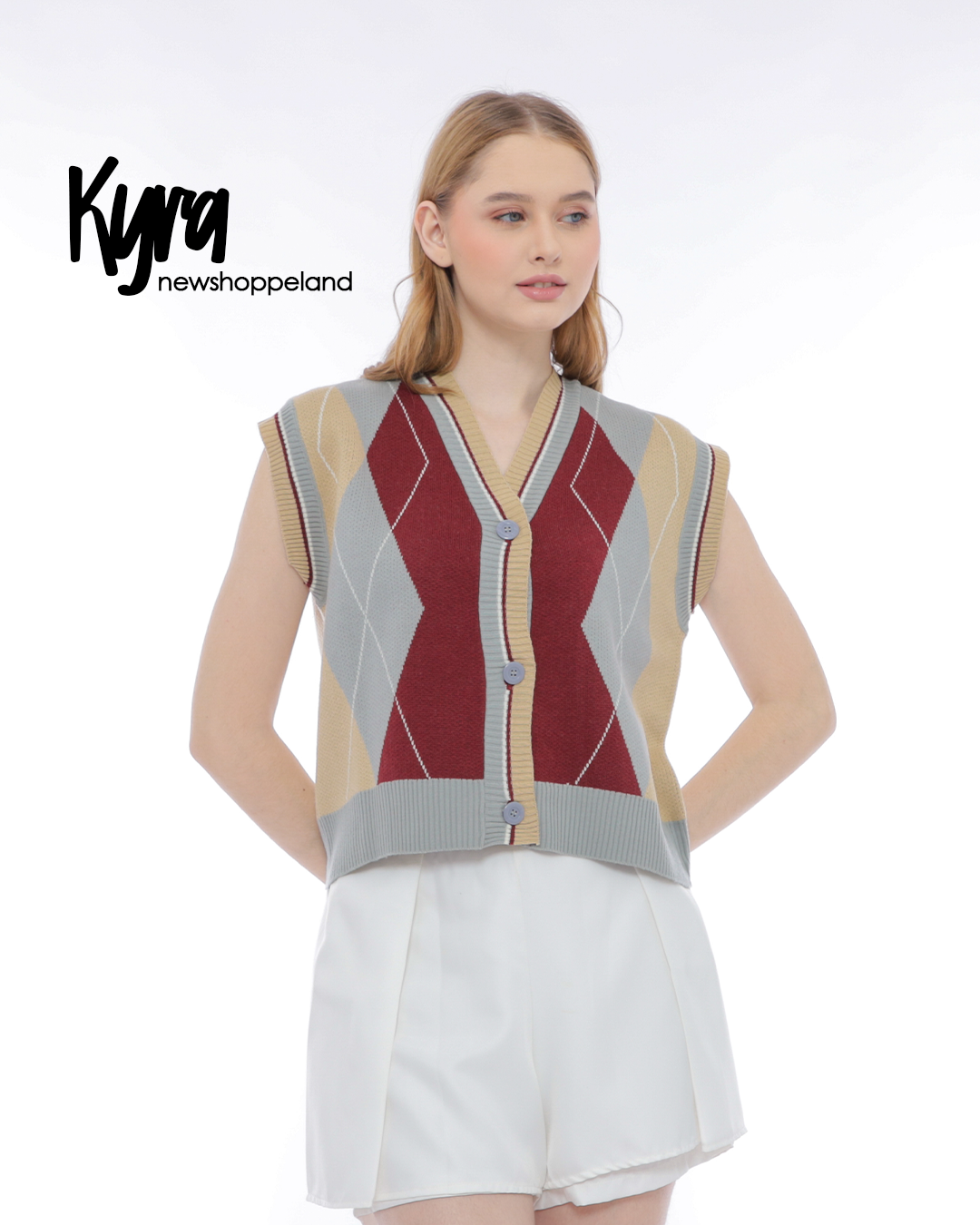 NEWSHOPPELAND - Kyra Heritage Argyle Vest