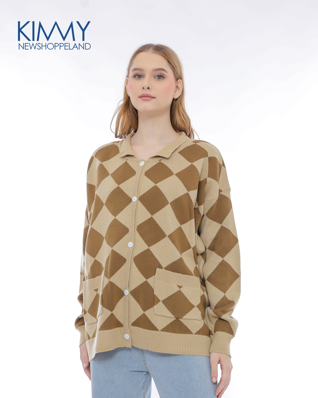 NEWSHOPPELAND - Kimmy Argyle Knit Cardigan Premiun