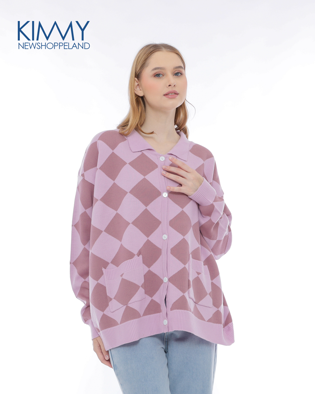 NEWSHOPPELAND - Kimmy Argyle Knit Cardigan Premiun