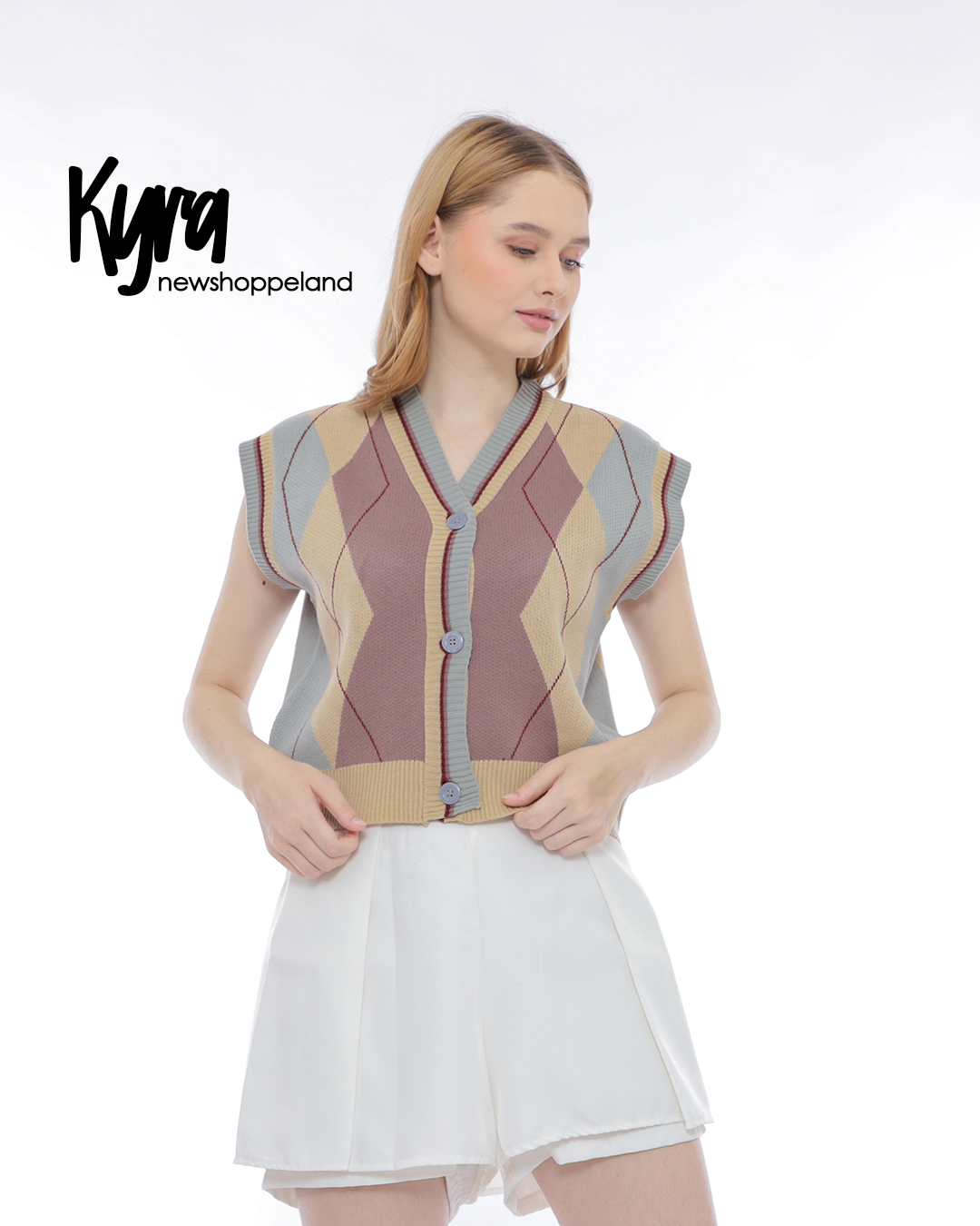 NEWSHOPPELAND - Kyra Heritage Argyle Vest