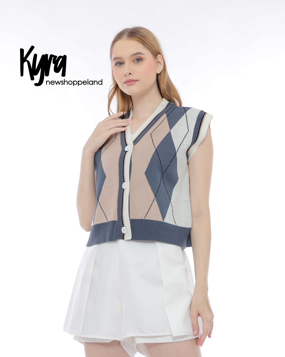 NEWSHOPPELAND - Kyra Heritage Argyle Vest