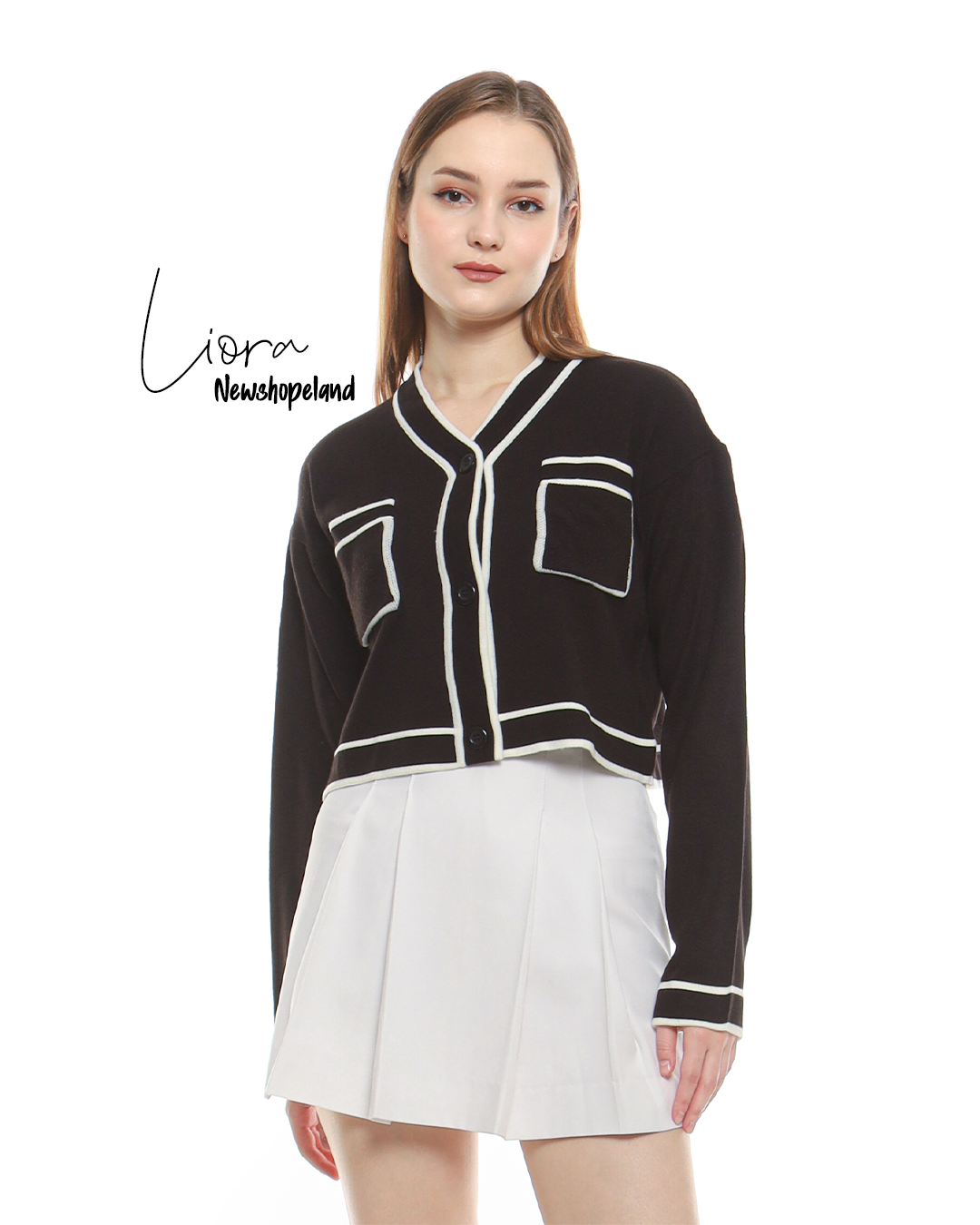 NEWSHOPPELAND - LIORA CROP KNIT CARDIGAN