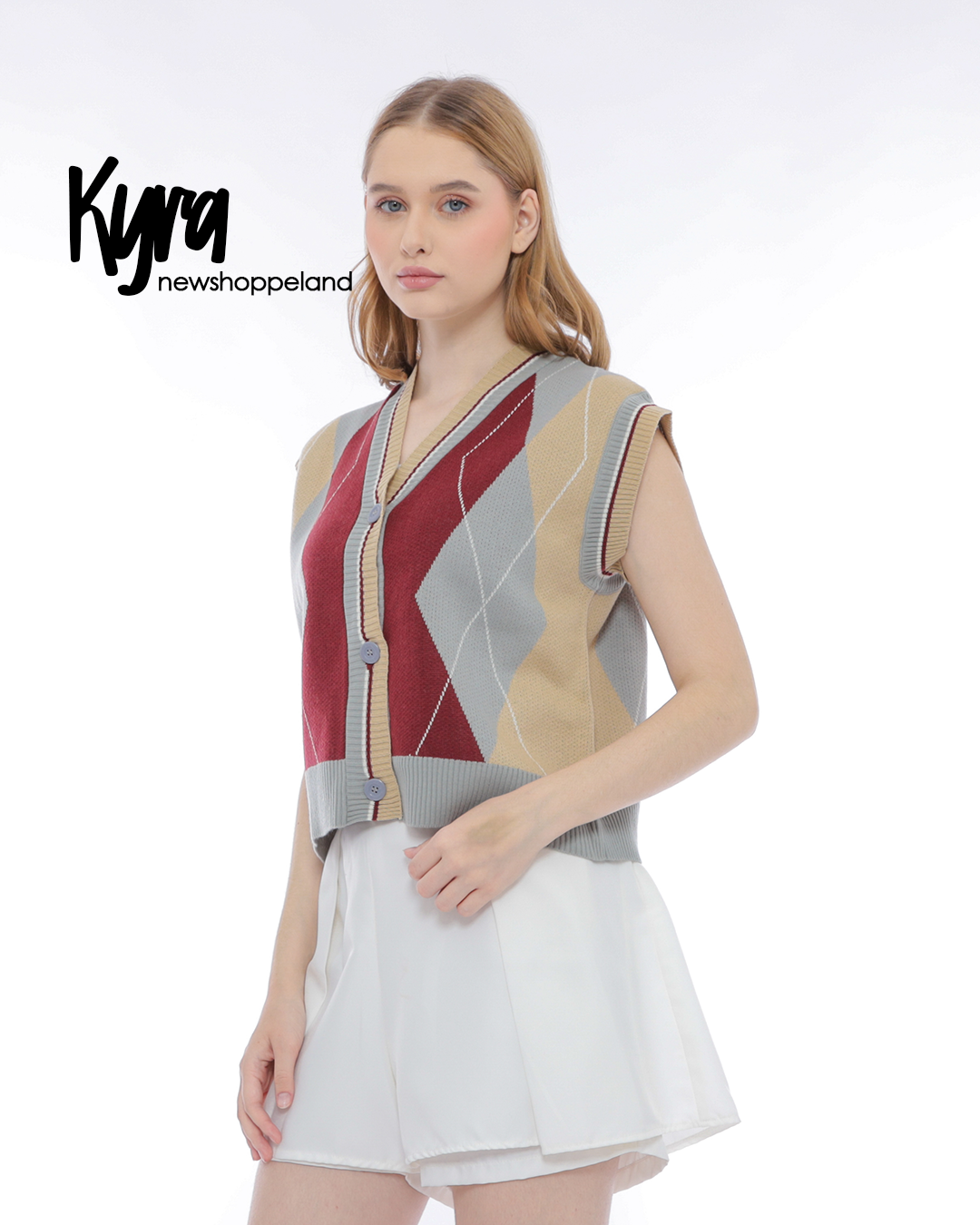 NEWSHOPPELAND - Kyra Heritage Argyle Vest