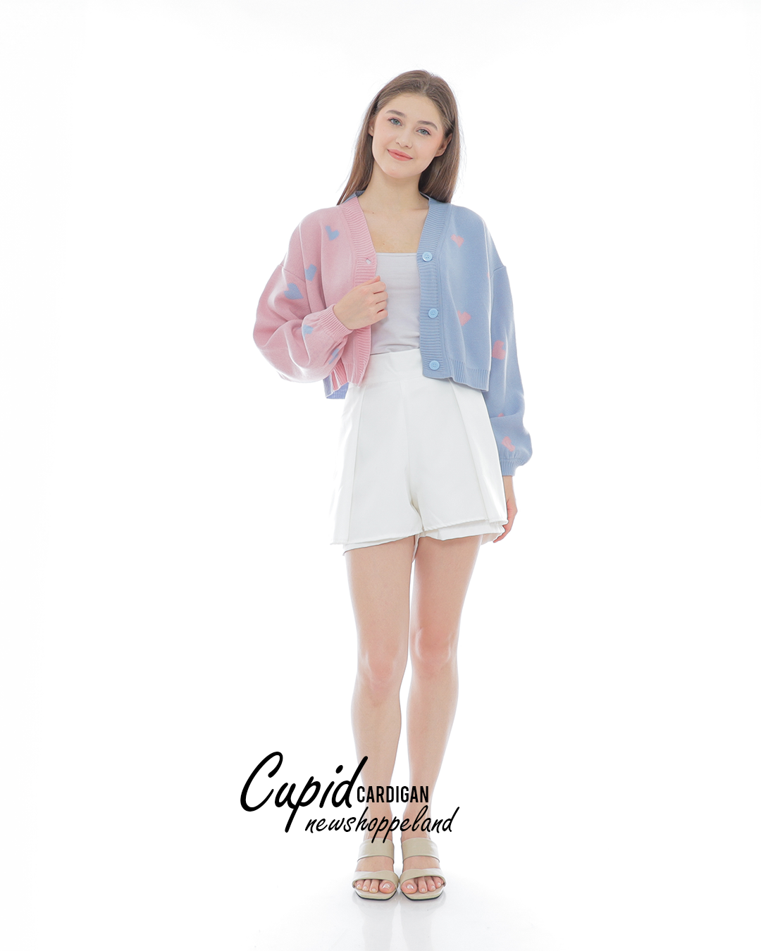 NEWSHOPPELAND - Cupid Two Tone Crop Cardigan Oversize Premium