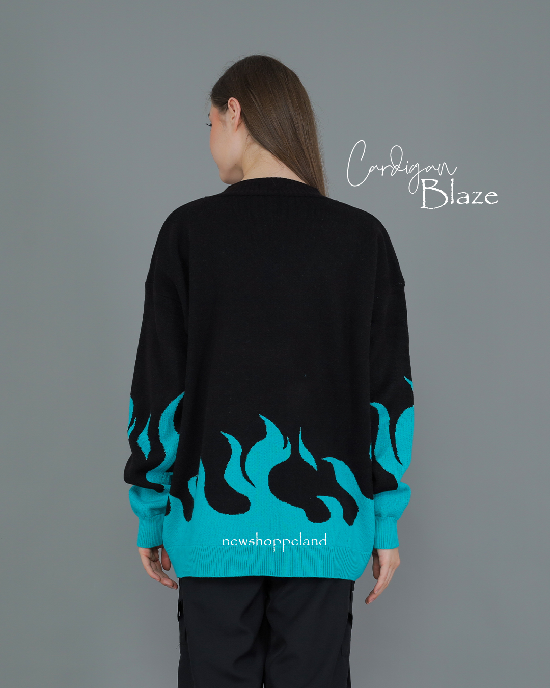 NEWSHOPPELAND - Blaze Glow Cardigan Oversize Knit Premium