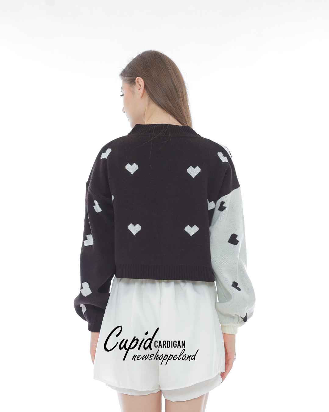 NEWSHOPPELAND - Cupid Two Tone Crop Cardigan Oversize Premium