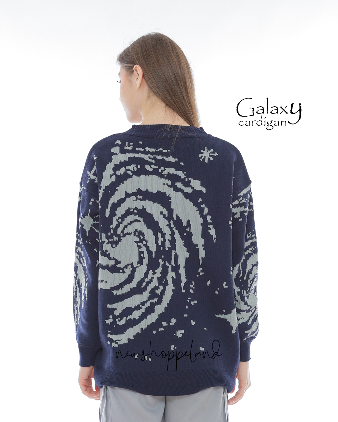 NEWSHOPPELAND - Galaxy Knit Cardigan Oversize Premium