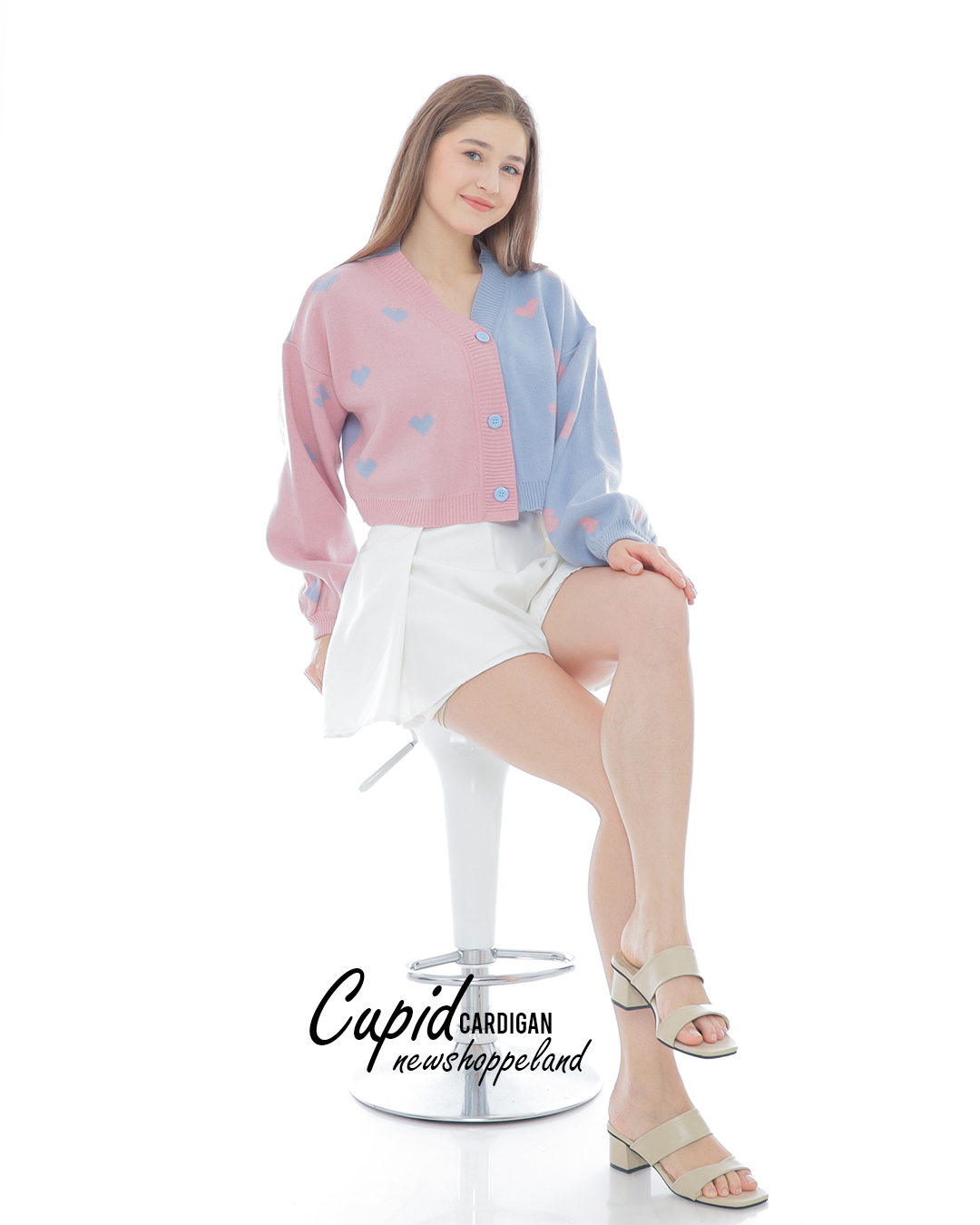 NEWSHOPPELAND - Cupid Two Tone Crop Cardigan Oversize Premium
