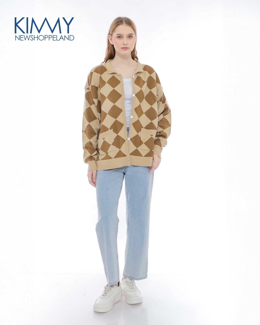 NEWSHOPPELAND - Kimmy Argyle Knit Cardigan Premiun
