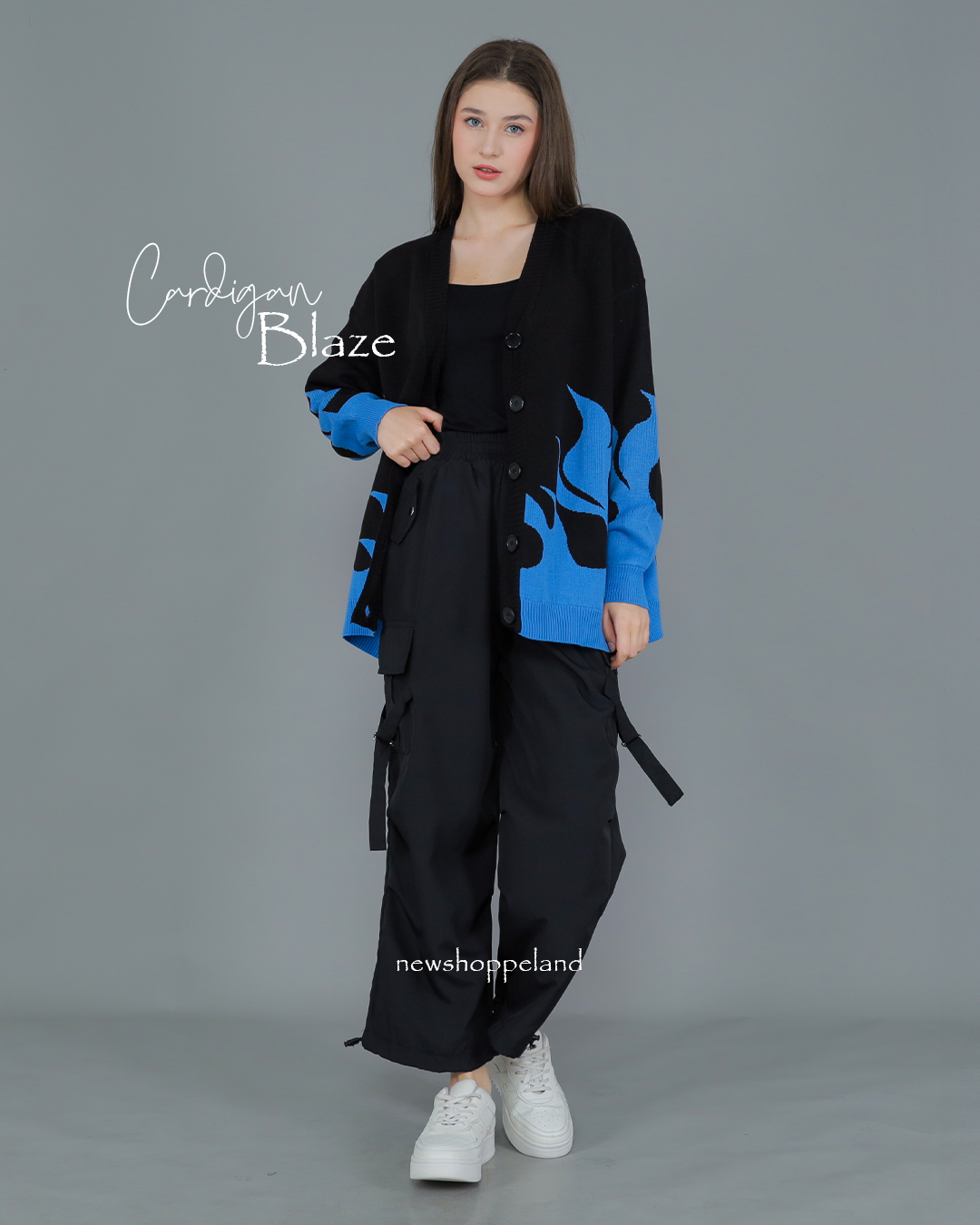 NEWSHOPPELAND - Blaze Glow Cardigan Oversize Knit Premium