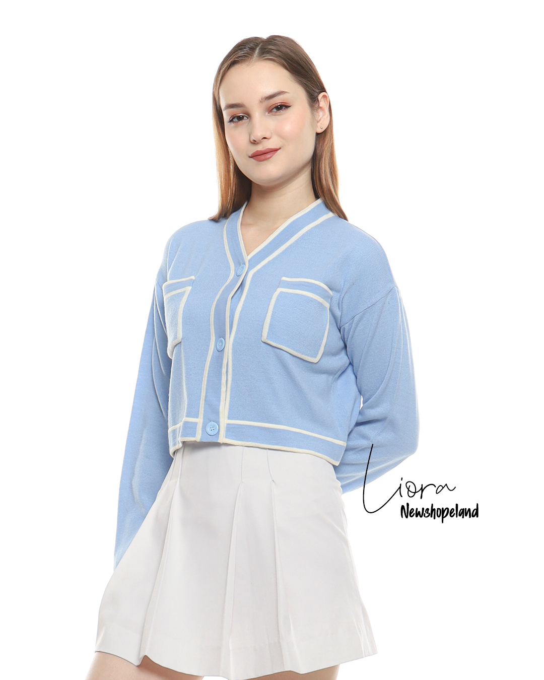 NEWSHOPPELAND - LIORA CROP KNIT CARDIGAN