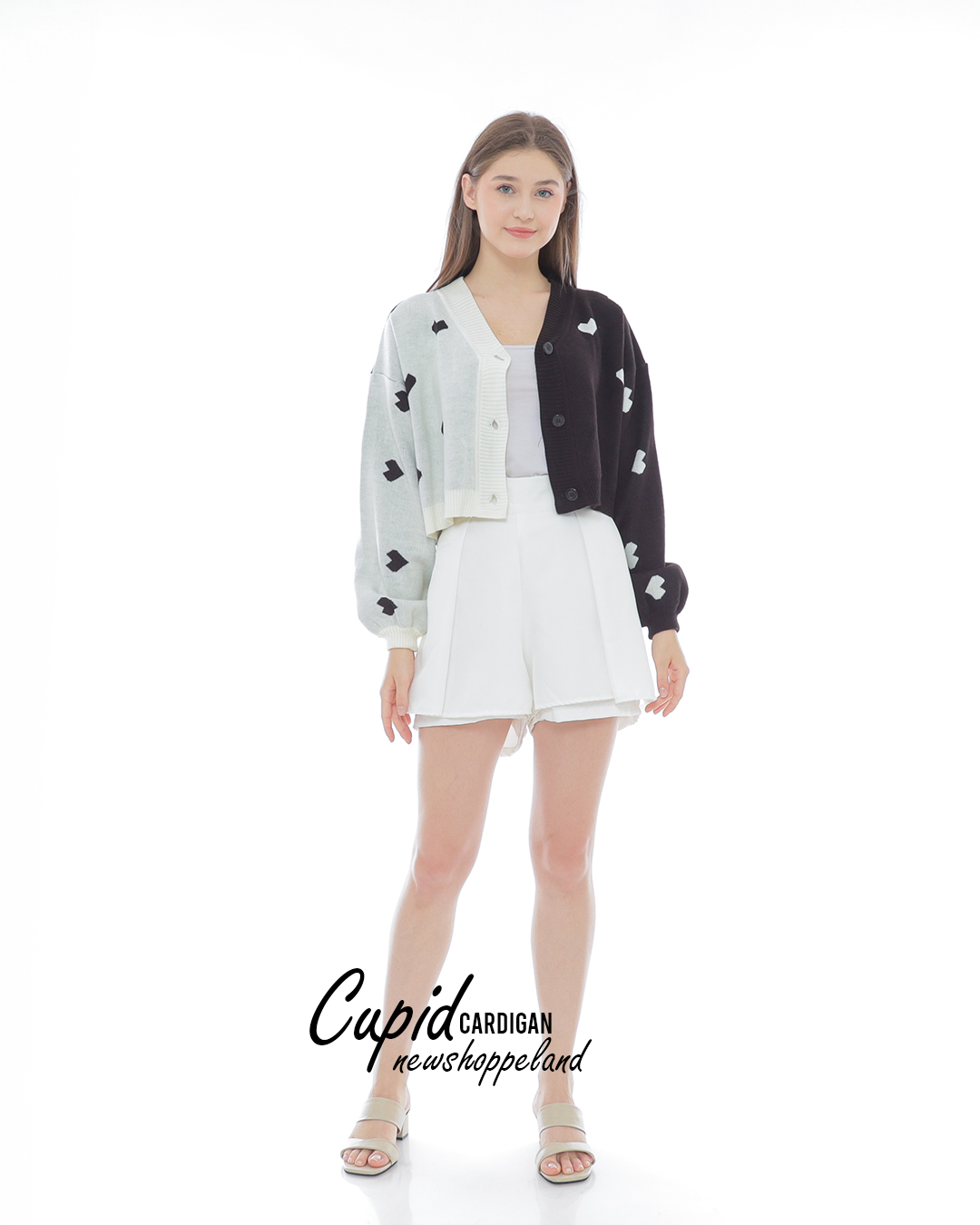 NEWSHOPPELAND - Cupid Two Tone Crop Cardigan Oversize Premium