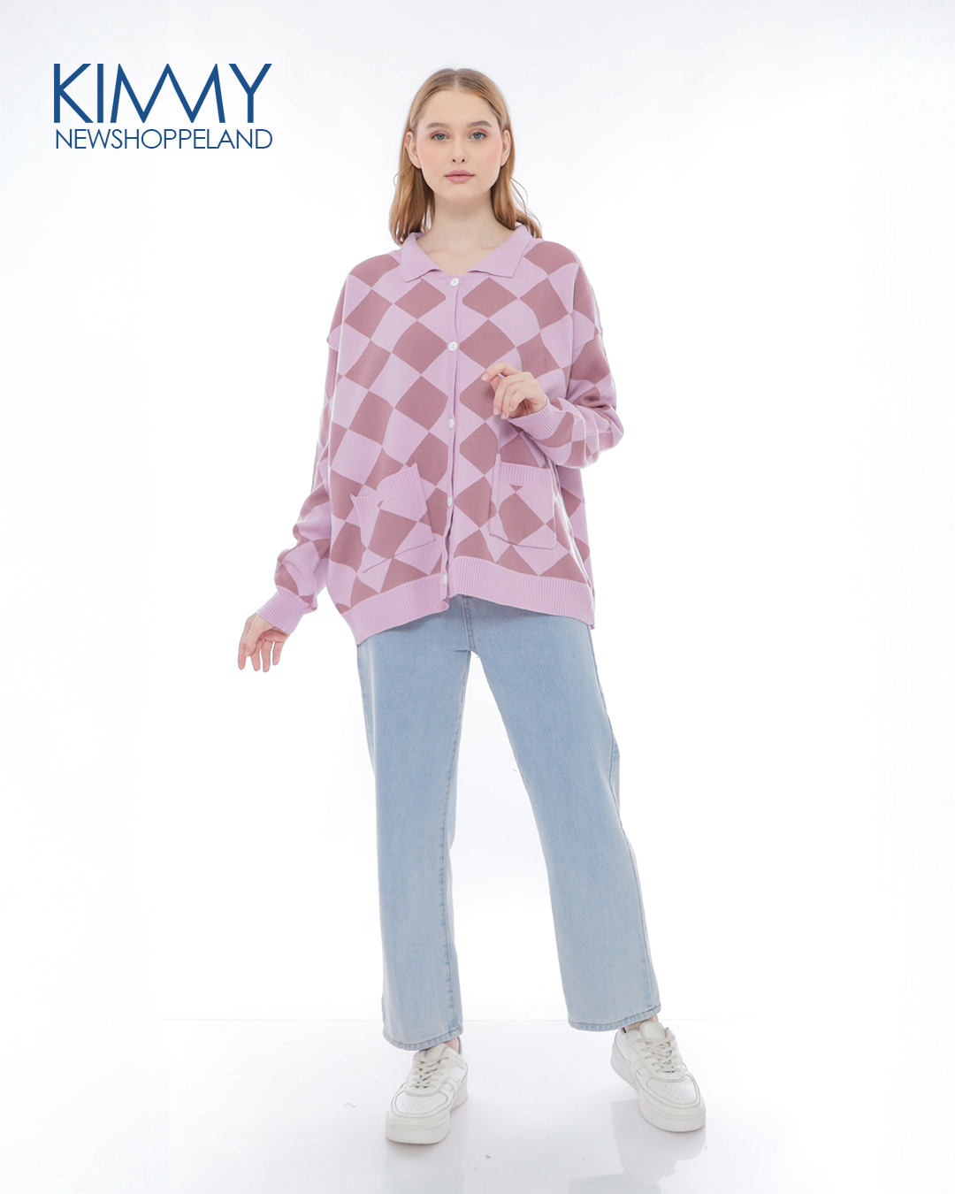 NEWSHOPPELAND - Kimmy Argyle Knit Cardigan Premiun