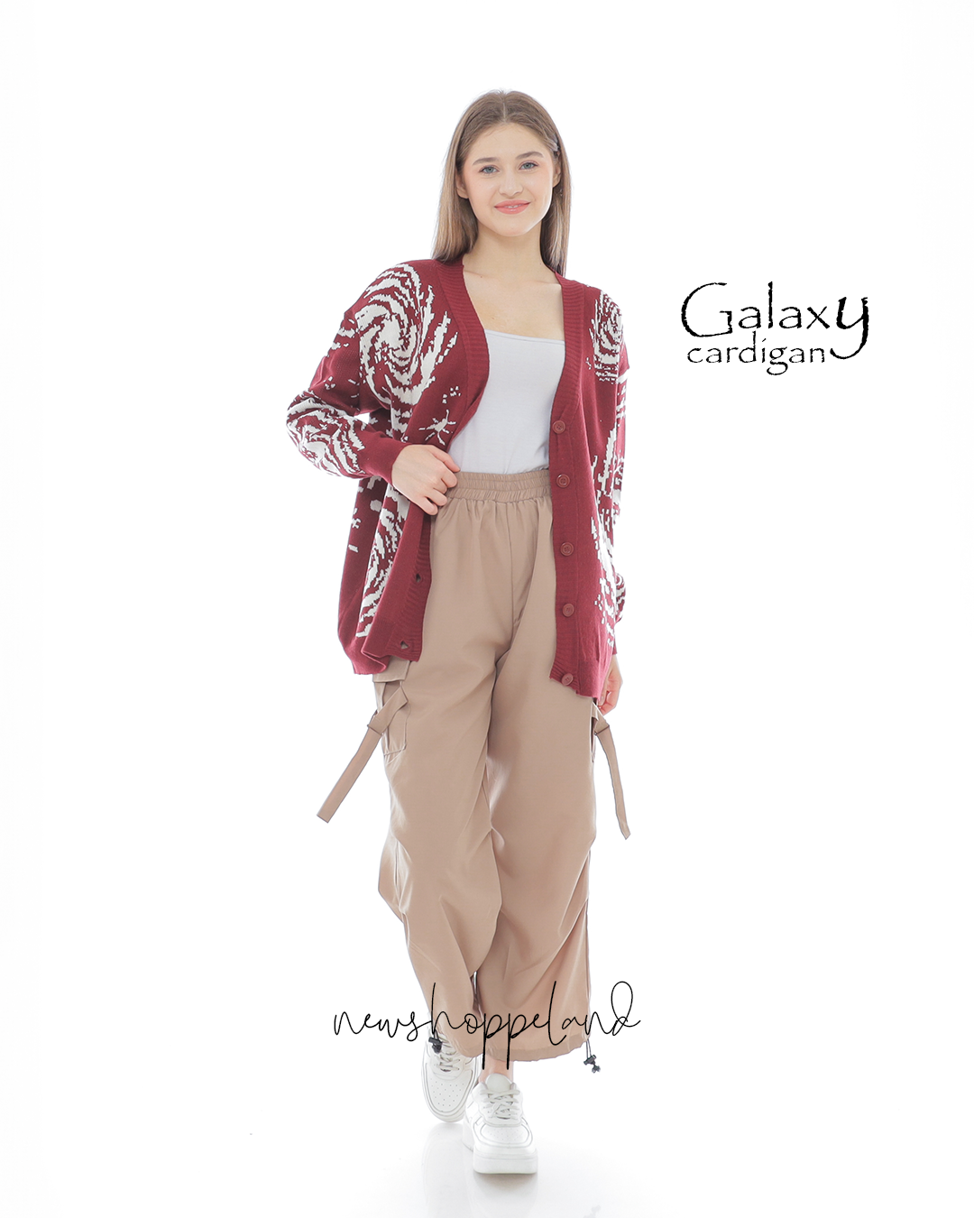 NEWSHOPPELAND - Galaxy Knit Cardigan Oversize Premium