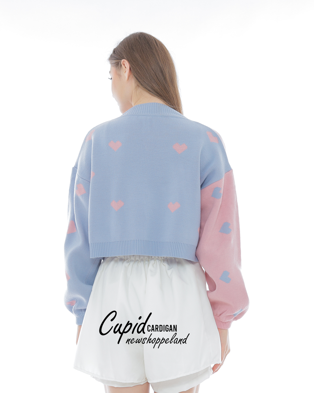NEWSHOPPELAND - Cupid Two Tone Crop Cardigan Oversize Premium