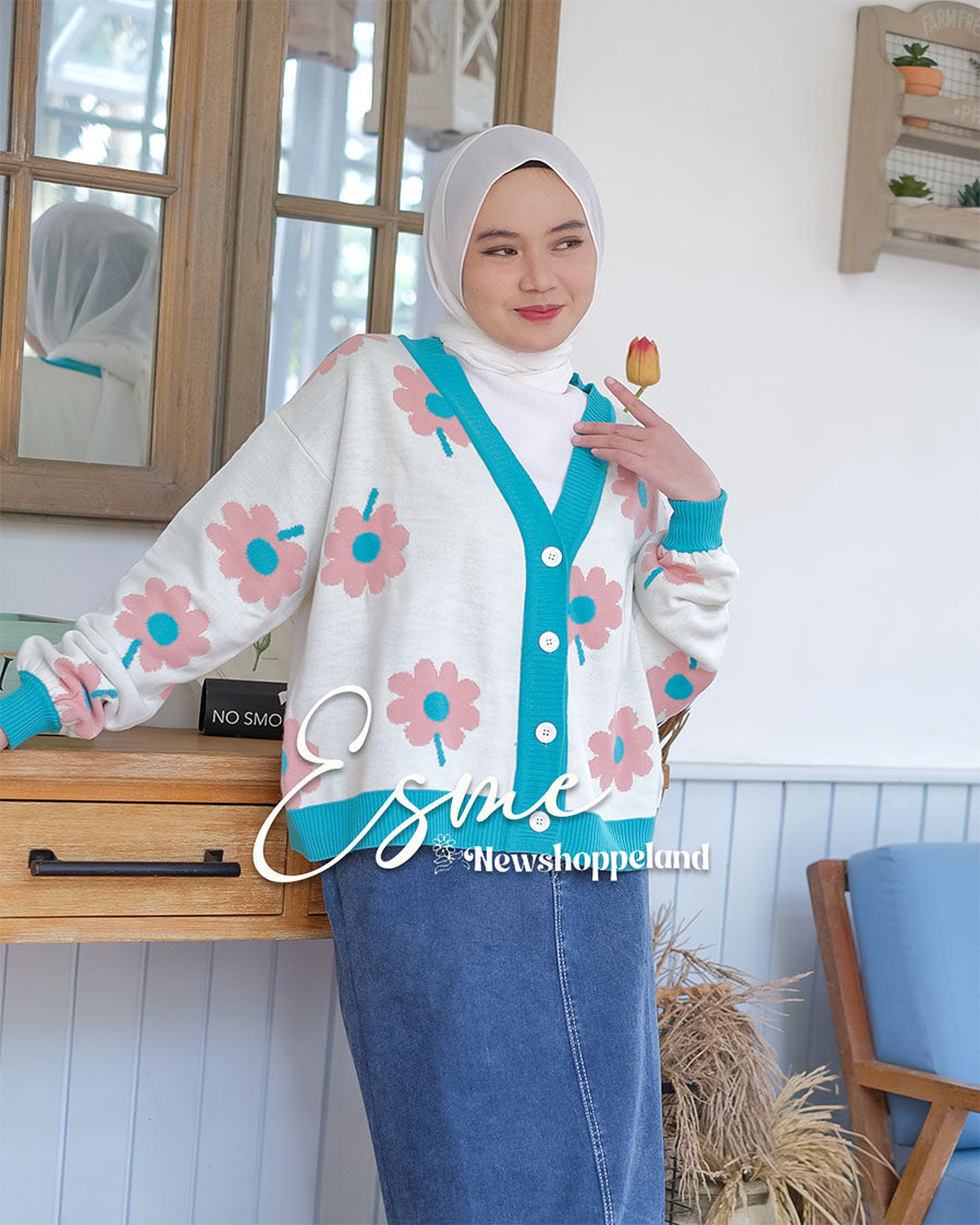 NEWSHOPPELAND - Esme Floral Oversize Cardigan Premium