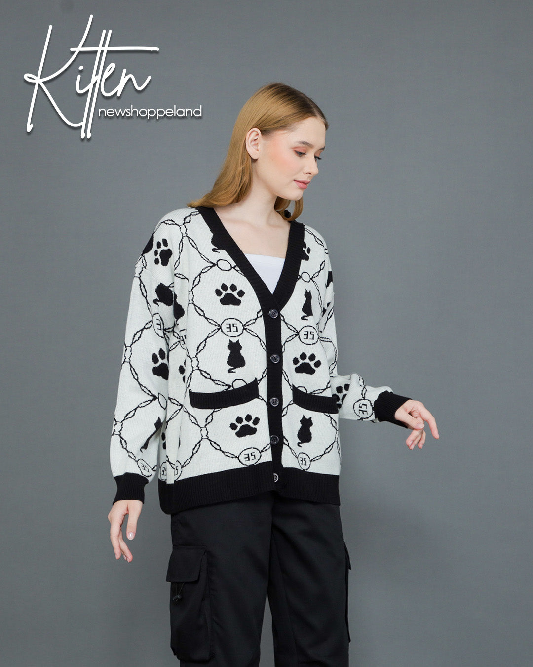 NEWSHOPPELAND - Kitten Paw Cardigan Premium