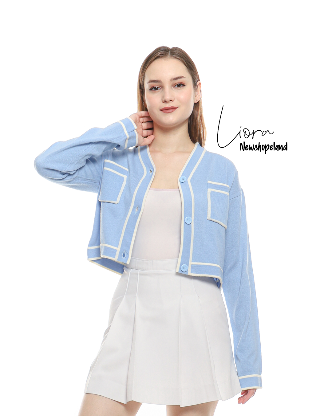 NEWSHOPPELAND - LIORA CROP KNIT CARDIGAN