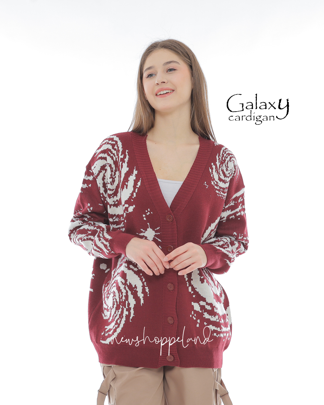 NEWSHOPPELAND - Galaxy Knit Cardigan Oversize Premium