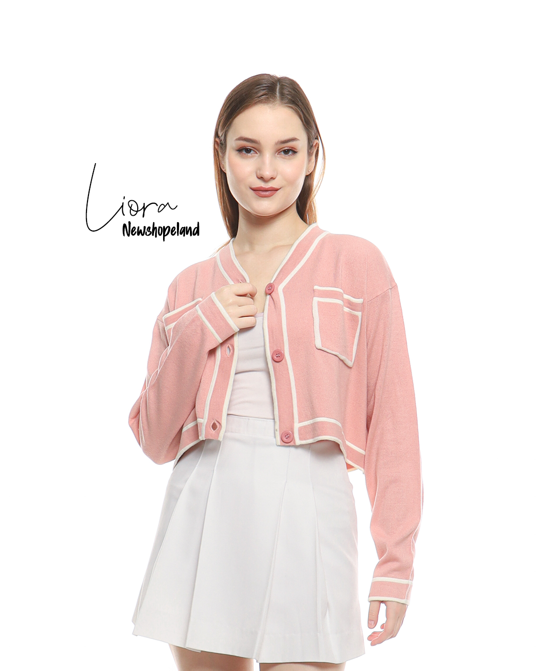 NEWSHOPPELAND - LIORA CROP KNIT CARDIGAN