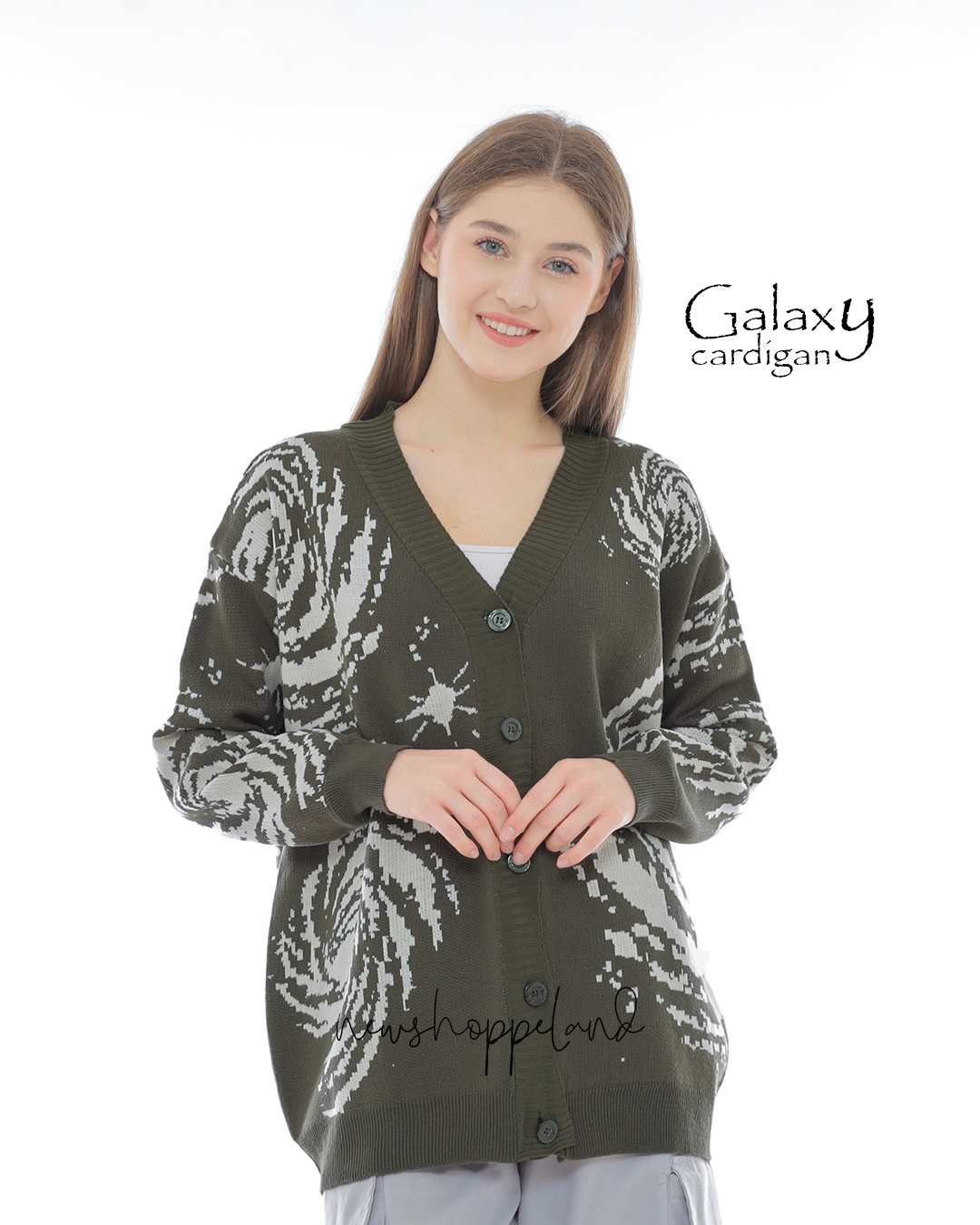NEWSHOPPELAND - Galaxy Knit Cardigan Oversize Premium