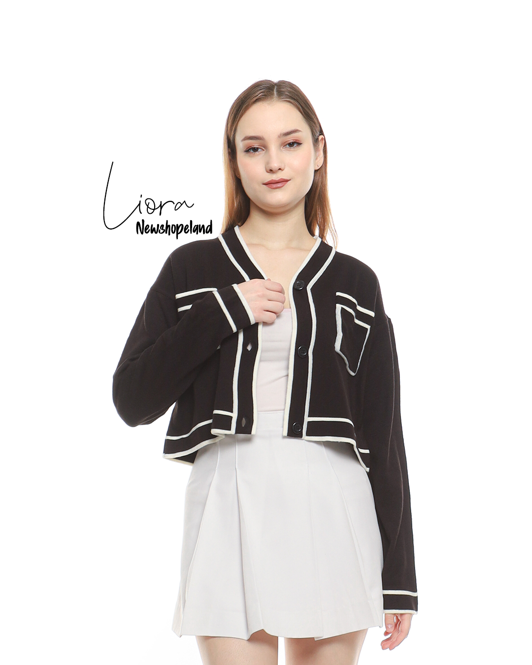NEWSHOPPELAND - LIORA CROP KNIT CARDIGAN