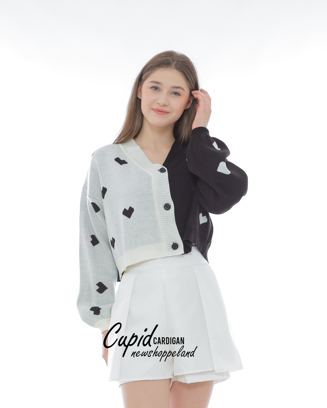 NEWSHOPPELAND - Cupid Two Tone Crop Cardigan Oversize Premium