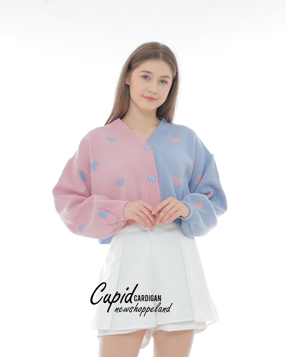 NEWSHOPPELAND - Cupid Two Tone Crop Cardigan Oversize Premium
