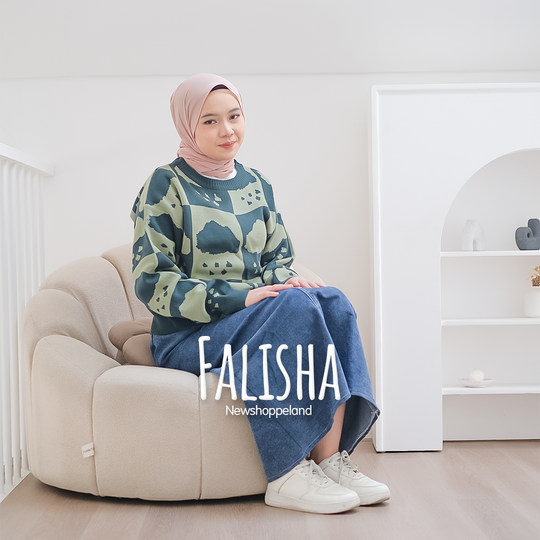 NEWSHOPPELAND - Falisha Sweater Cloud Pattern Premium