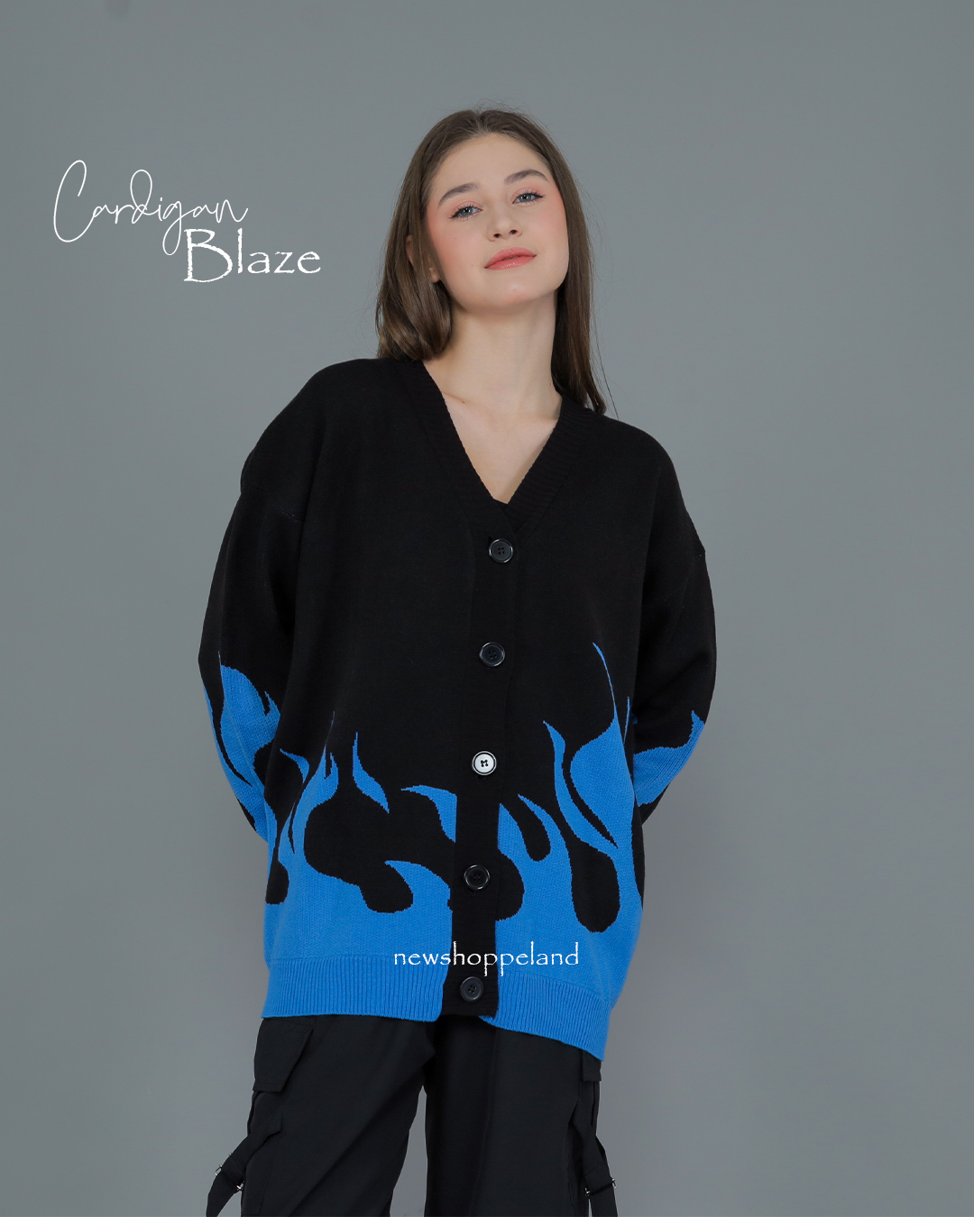 NEWSHOPPELAND - Blaze Glow Cardigan Oversize Knit Premium