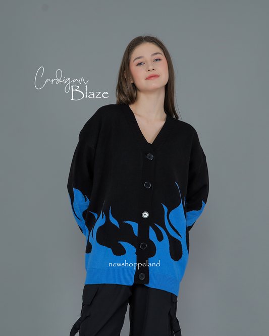NEWSHOPPELAND - Blaze Glow Cardigan Oversize Knit Premium