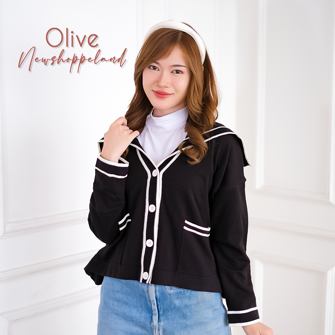 NEWSHOPPELAND - Olive Sailor Knit Cardigan Premium