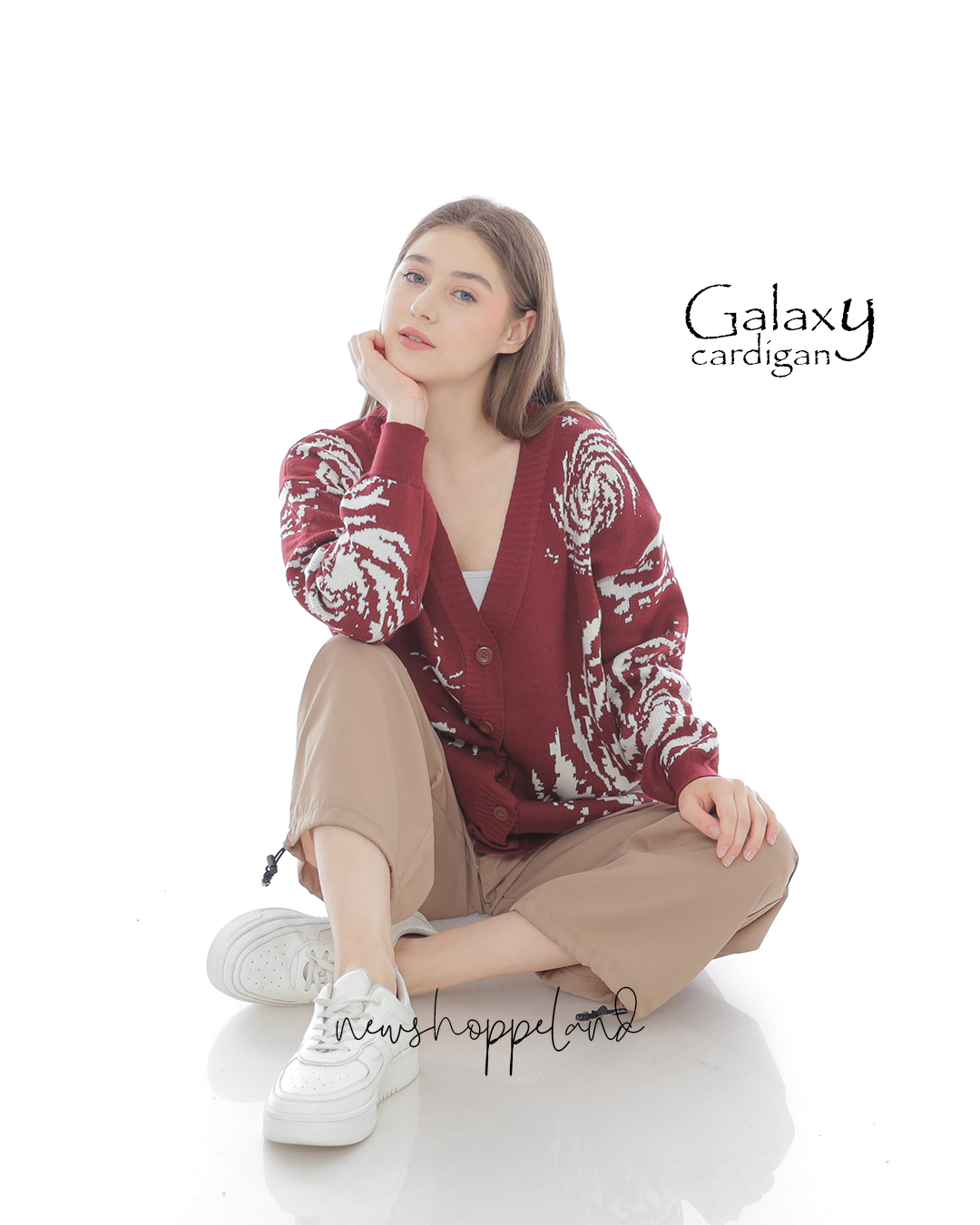 NEWSHOPPELAND - Galaxy Knit Cardigan Oversize Premium