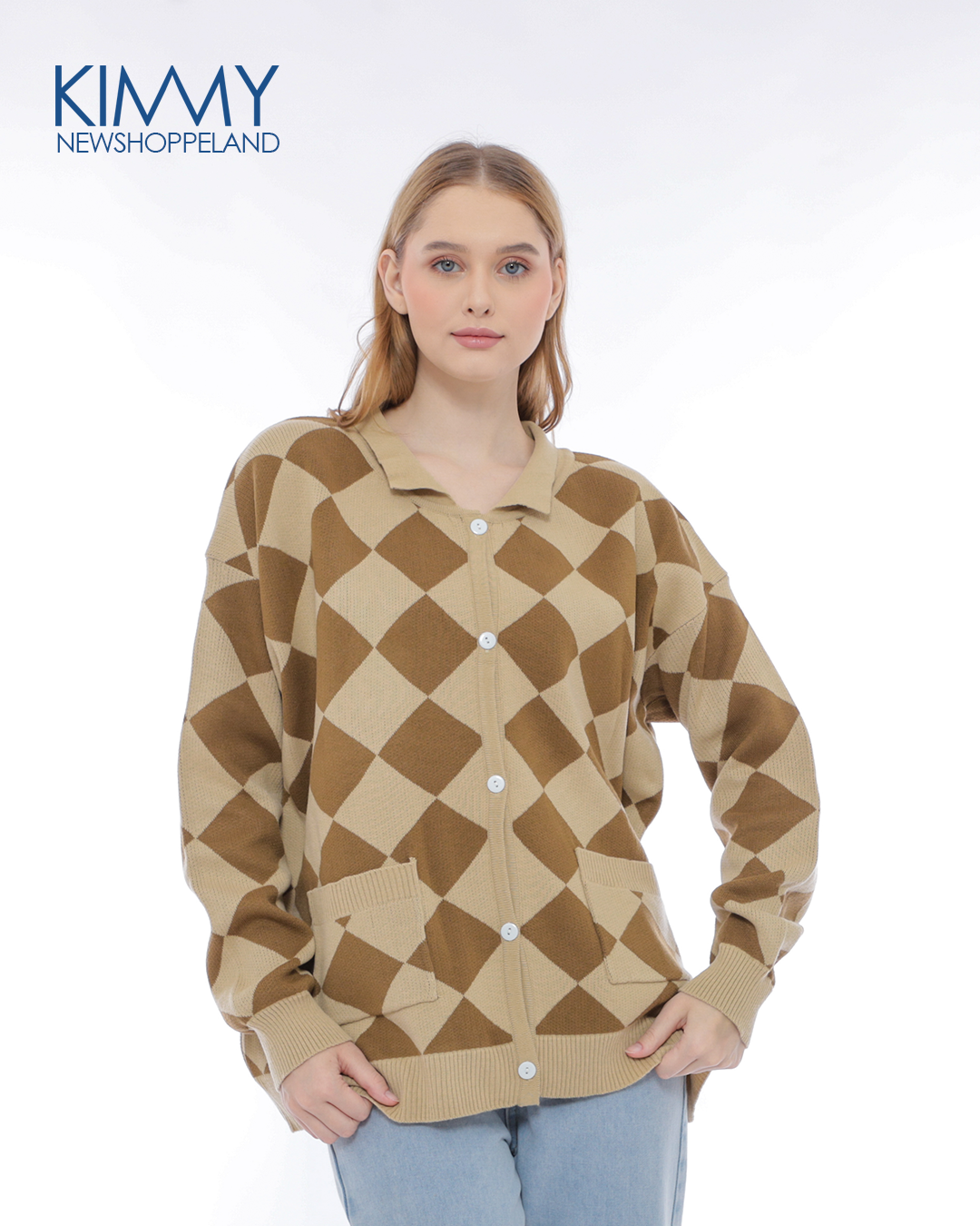 NEWSHOPPELAND - Kimmy Argyle Knit Cardigan Premiun