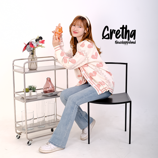 NEWSHOPPELAND - Gretha Broken Heart Pattern Cardigan Knit Premium