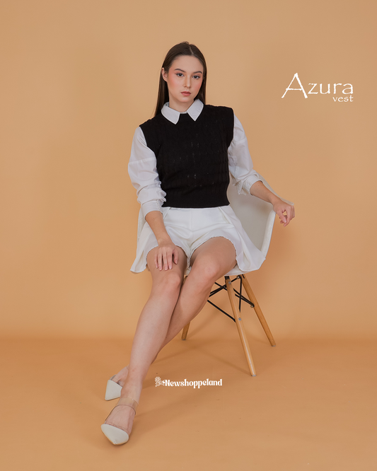 NEWSHOPPELAND - Azura Crop Cable Vest Knit Premium