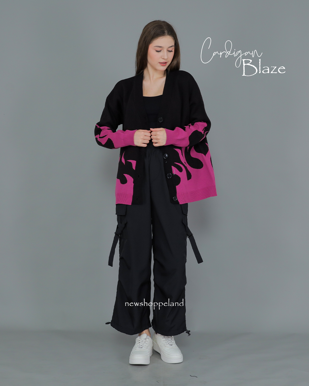 NEWSHOPPELAND - Blaze Glow Cardigan Oversize Knit Premium