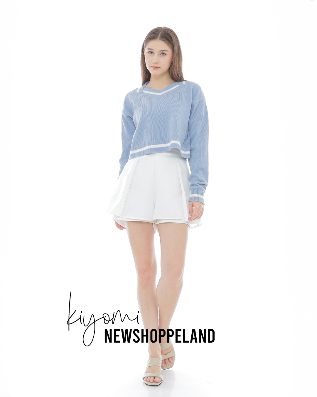 NEWSHOPPELAND - Kiyomi Pentagon Collar Crop Sweater Knit Oversize Premium