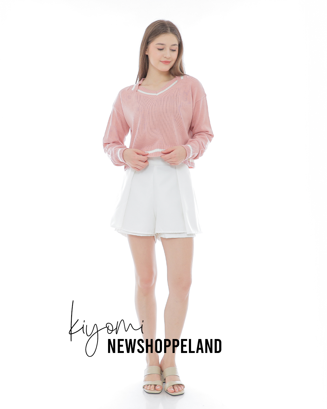 NEWSHOPPELAND - Kiyomi Pentagon Collar Crop Sweater Knit Oversize Premium