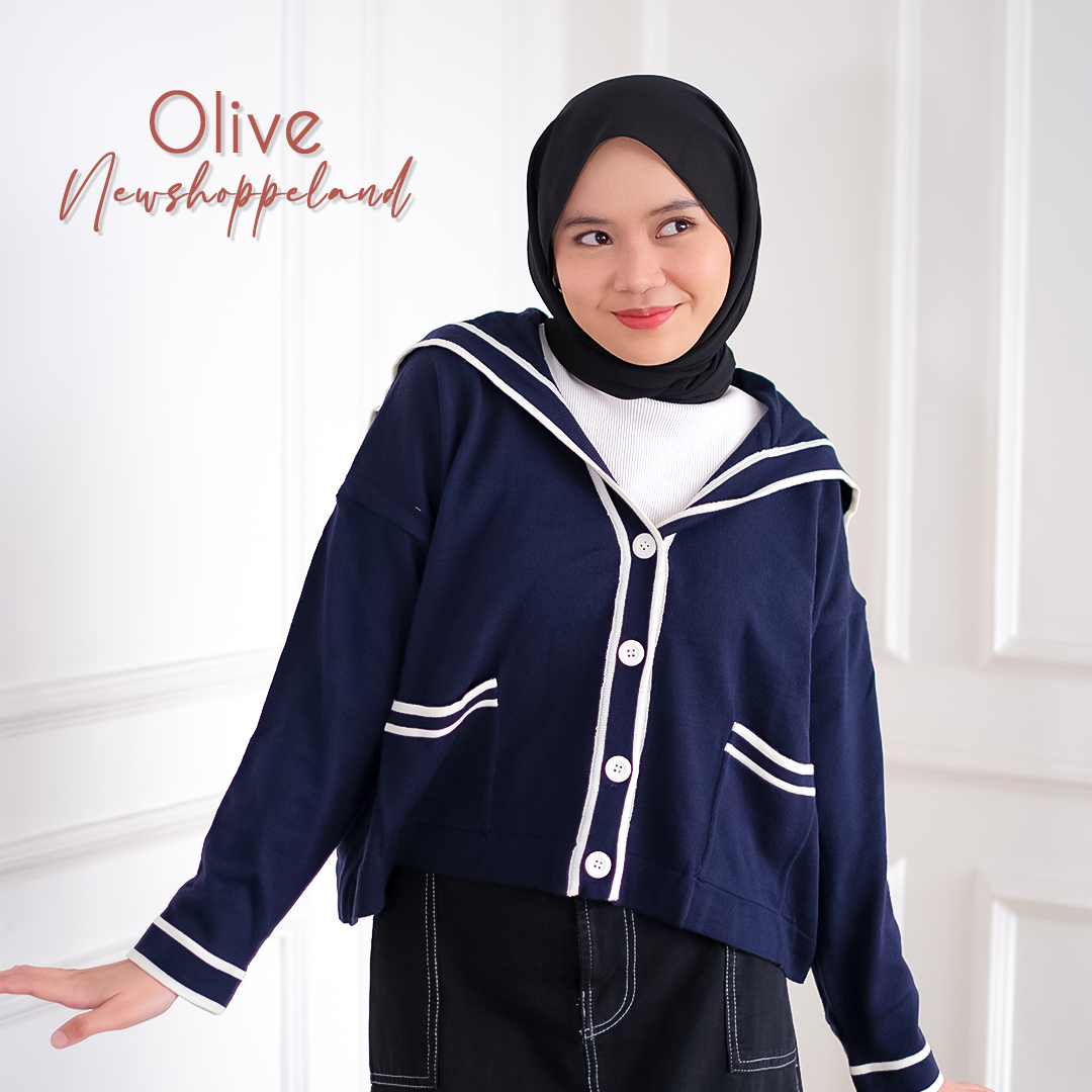 NEWSHOPPELAND - Olive Sailor Knit Cardigan Premium