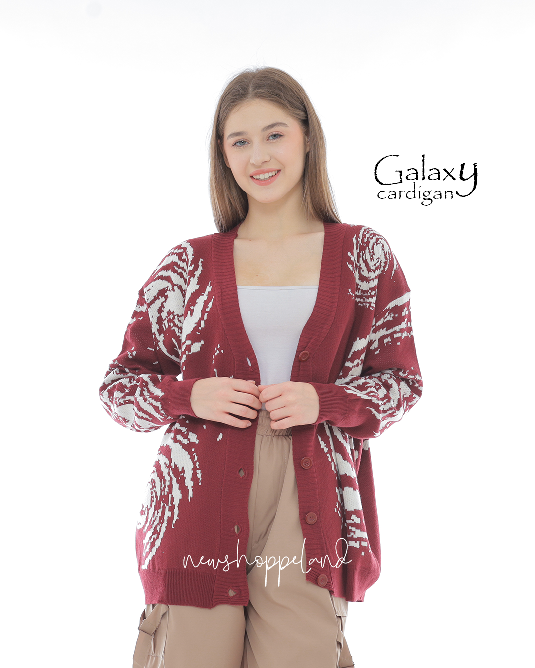 NEWSHOPPELAND - Galaxy Knit Cardigan Oversize Premium