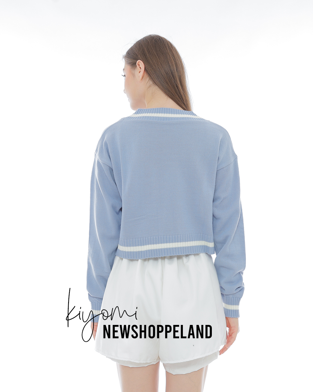 NEWSHOPPELAND - Kiyomi Pentagon Collar Crop Sweater Knit Oversize Premium