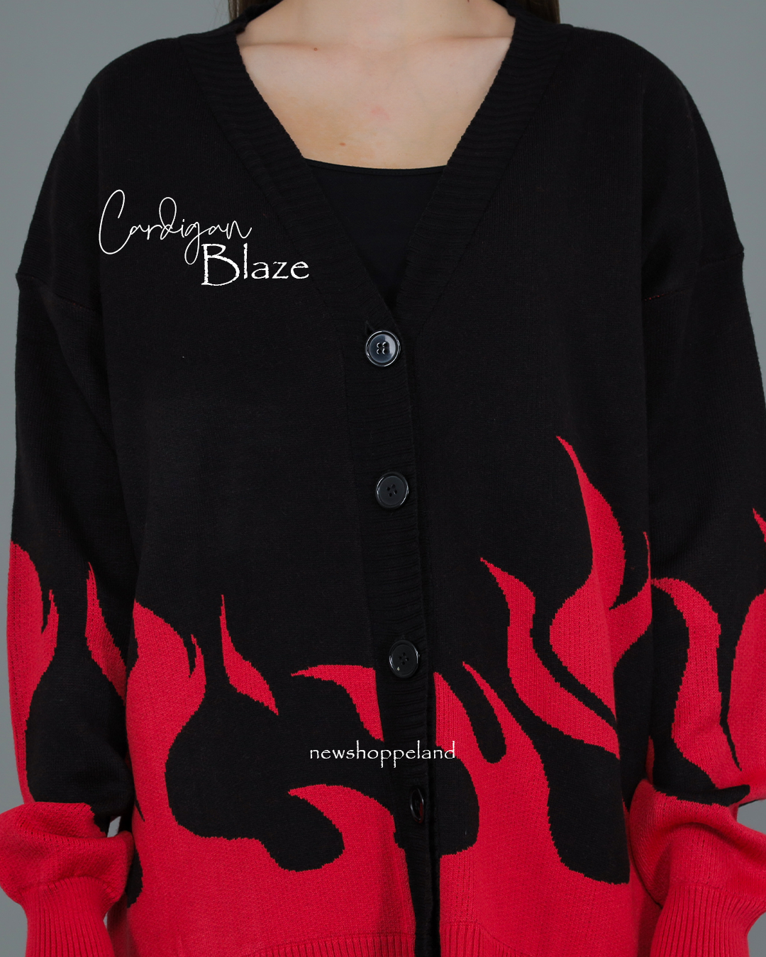 NEWSHOPPELAND - Blaze Glow Cardigan Oversize Knit Premium