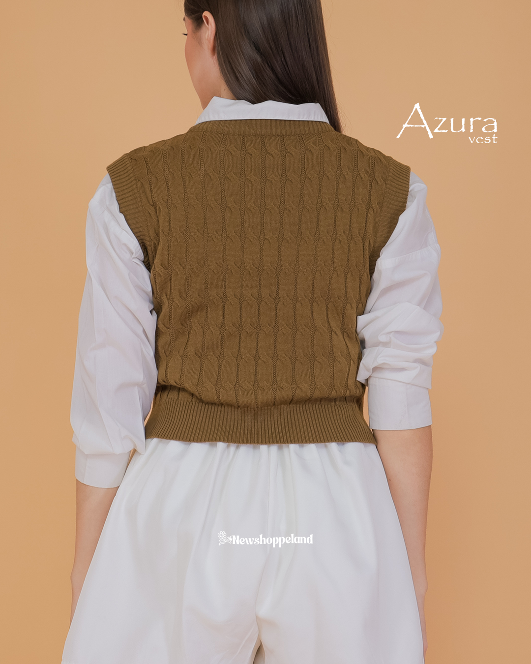 NEWSHOPPELAND - Azura Crop Cable Vest Knit Premium