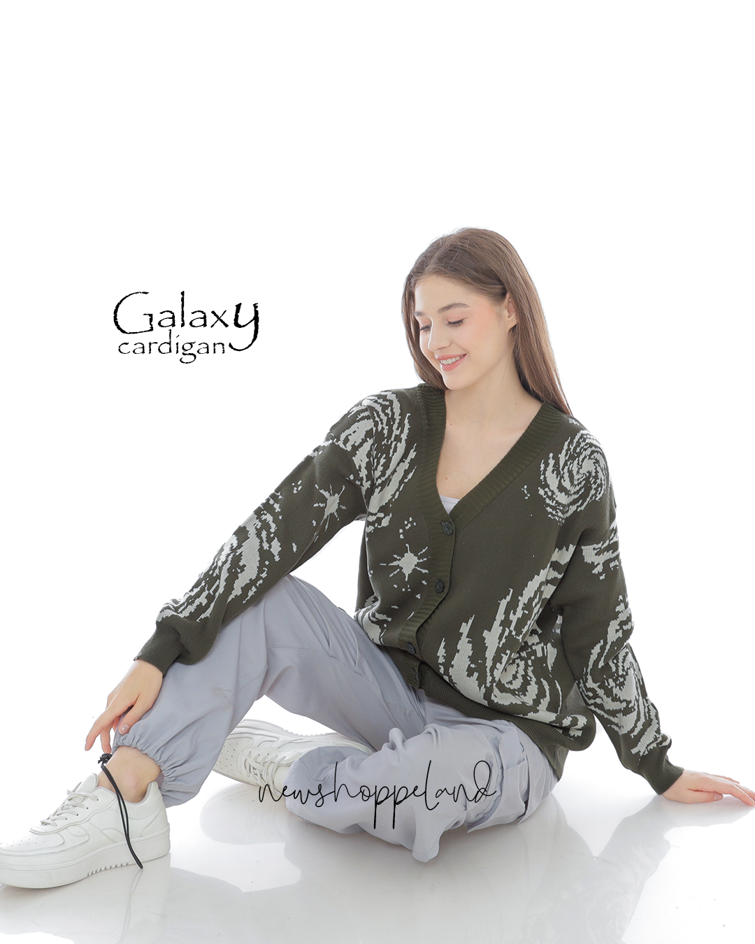 NEWSHOPPELAND - Galaxy Knit Cardigan Oversize Premium