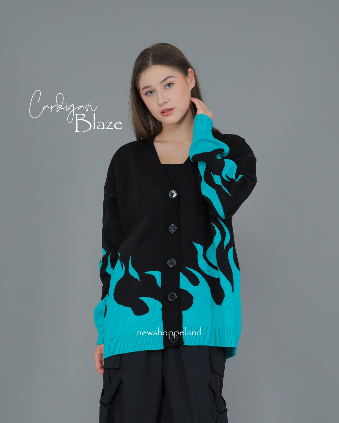 NEWSHOPPELAND - Blaze Glow Cardigan Oversize Knit Premium