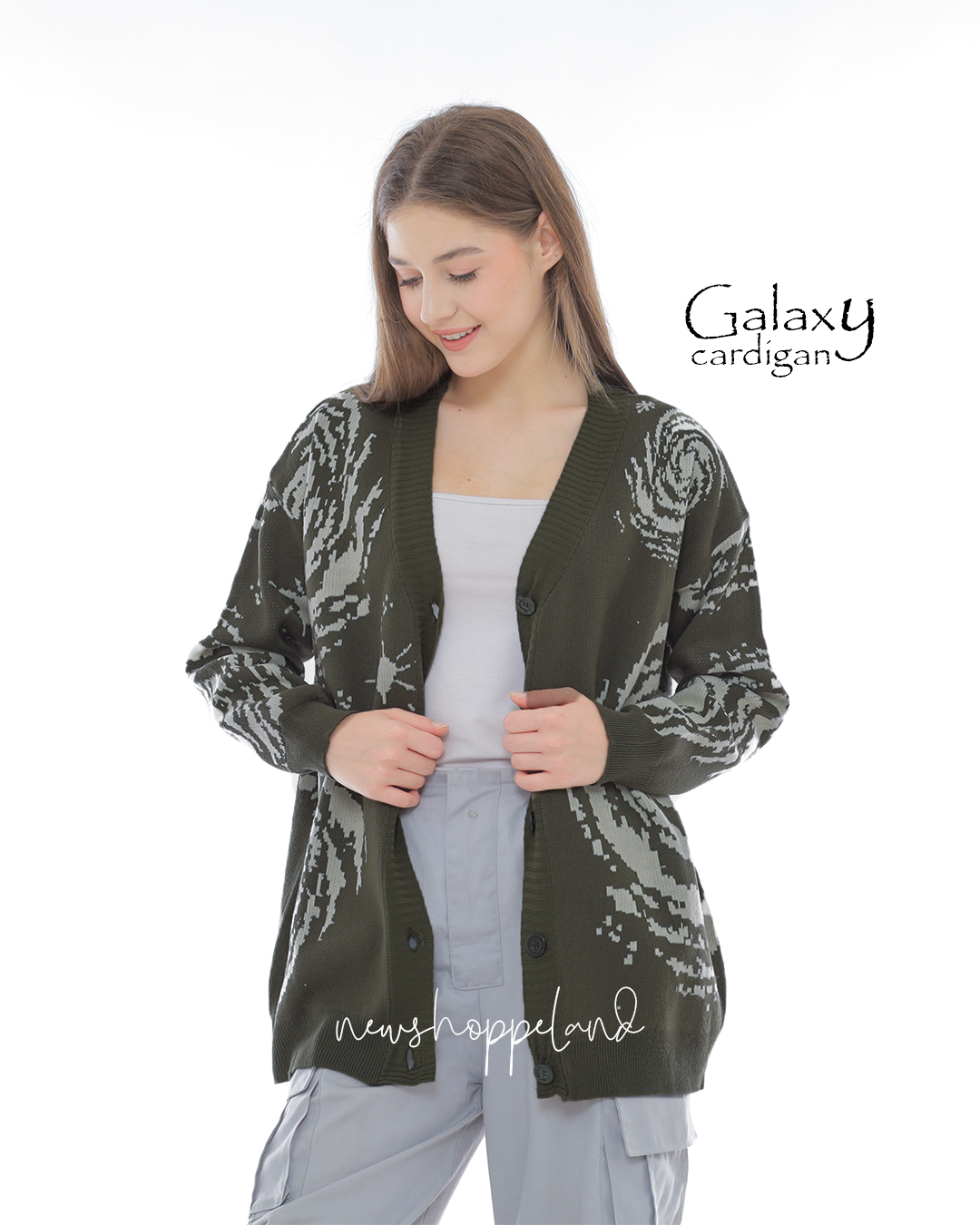 NEWSHOPPELAND - Galaxy Knit Cardigan Oversize Premium