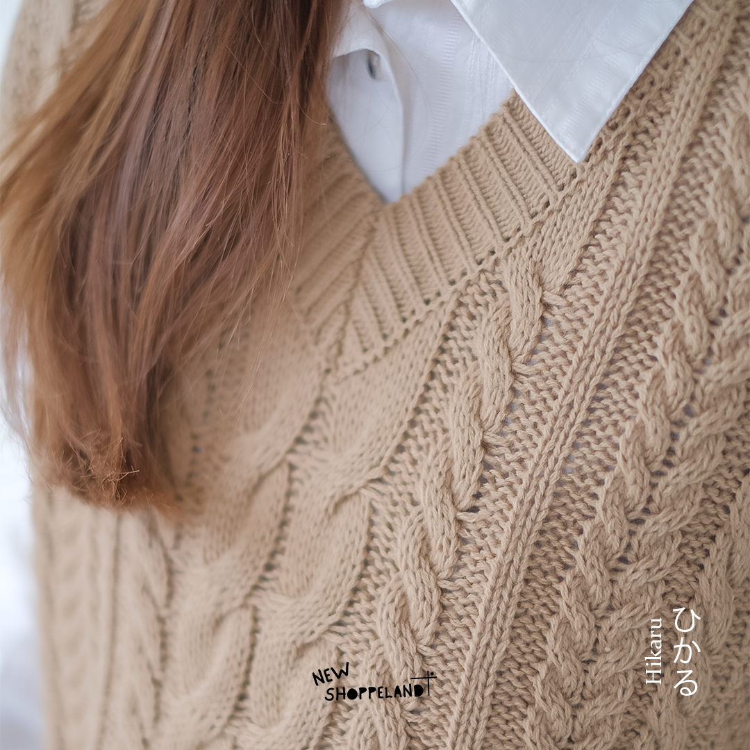 NEWSHOPPELAND - Hikaru Vest Knit Cable Premium