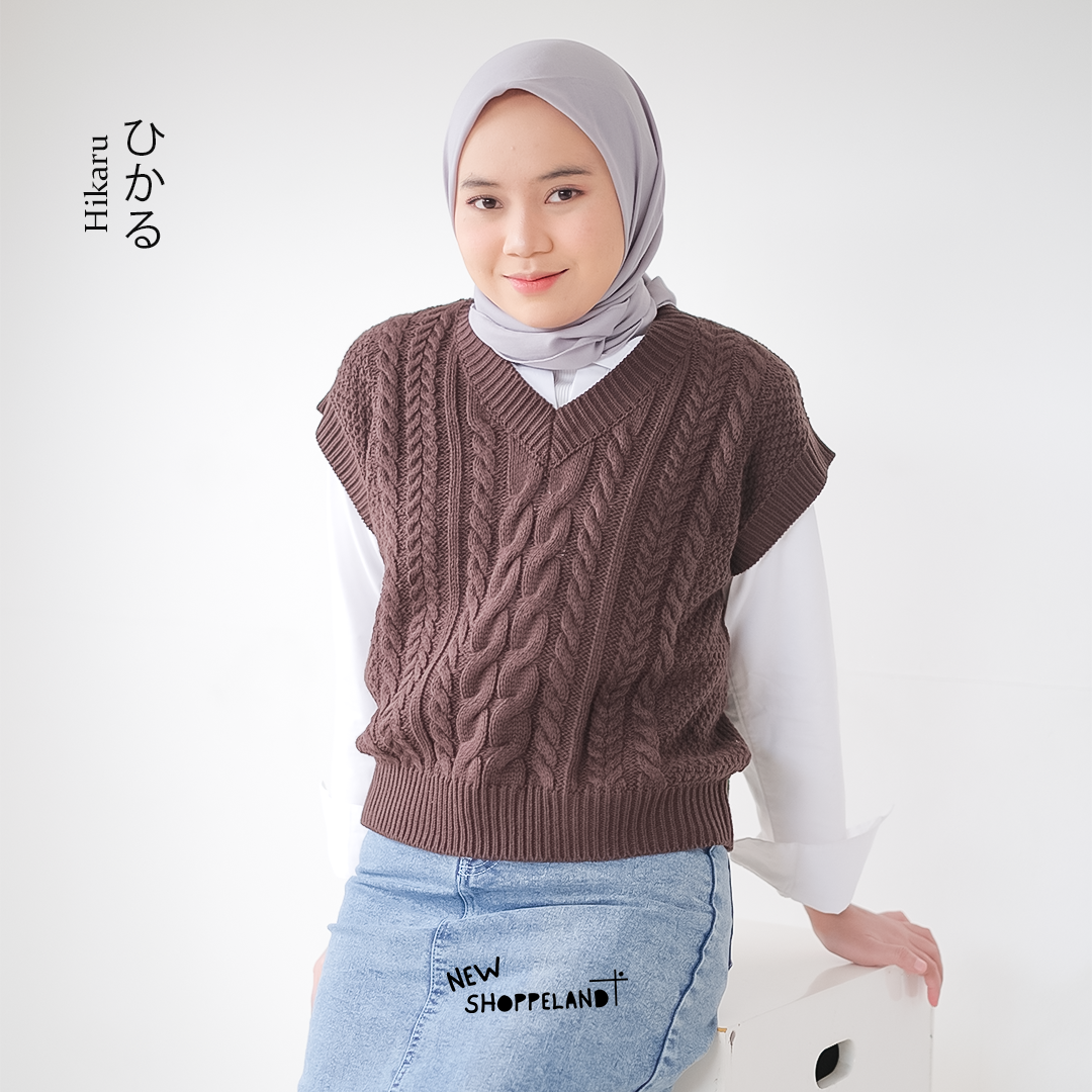 NEWSHOPPELAND - Hikaru Vest Knit Cable Premium