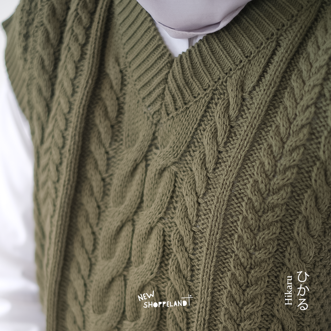 NEWSHOPPELAND - Hikaru Vest Knit Cable Premium